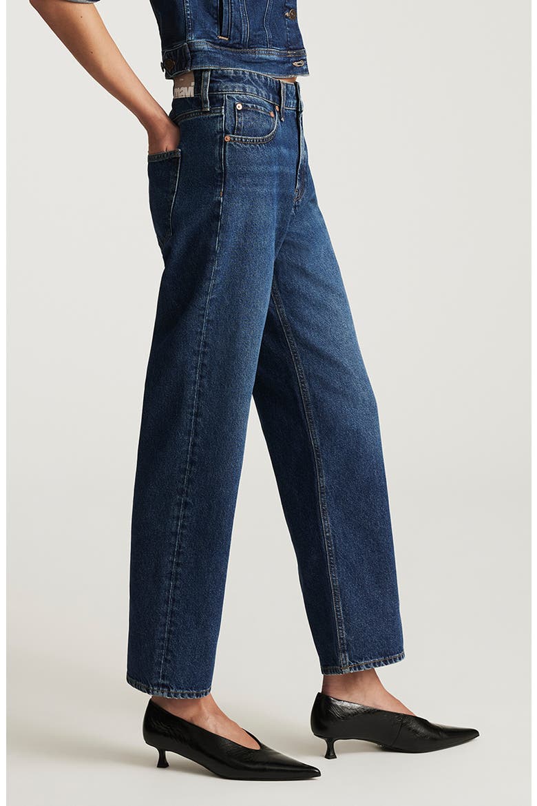 Savannah High Waist Wide Straight Leg Jeans, Alternate, color, DEEP BRUSHED CLASSIC DENIM