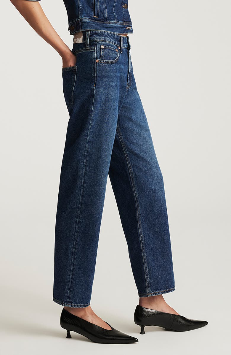 Mavi Jeans Savannah High Waist Wide Straight Leg Jeans, Alternate, color, Deep Brushed Classic Denim