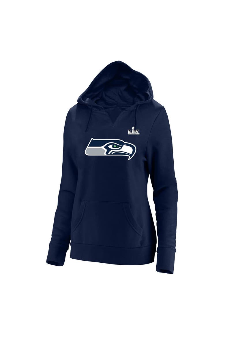 Women's Fanatics Jaxon Smith-Njigba College Navy Seattle Seahawks Super Bowl LX Champions Plus Size Name & Number Fleece Hoodie, Alternate, color, College Navy