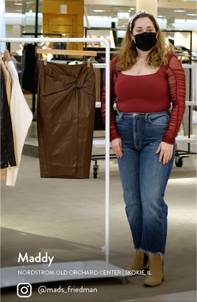 Kari Faux Leather Midi Skirt, sales video thumbnail
