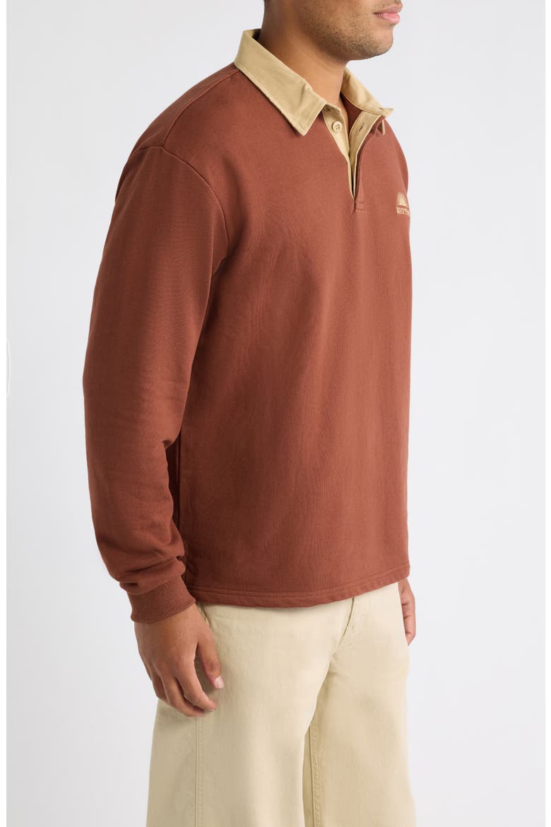 Heritage Bloom Cotton Rugby Polo, Alternate, color, BARK