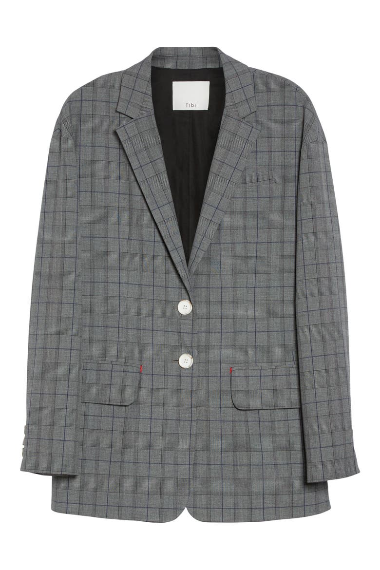 Oversize Glen Plaid Blazer, Alternate, color, BLACK MULTI