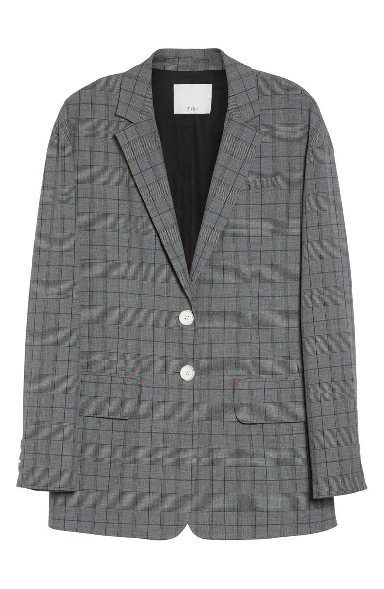 Tibi Oversize Glen Plaid Blazer, Alternate, color,