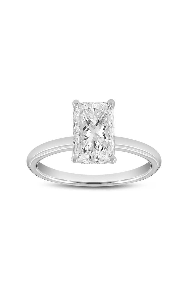 LuvMyJewelry Eman 14K White Gold Radiant Cut Lab Grown Diamond Hidden Halo Engagement Ring - 2.05 Ct, Main, color, 