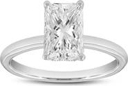 LuvMyJewelry Eman 14K White Gold Radiant Cut Lab Grown Diamond Hidden Halo Engagement Ring - 2.05 Ct