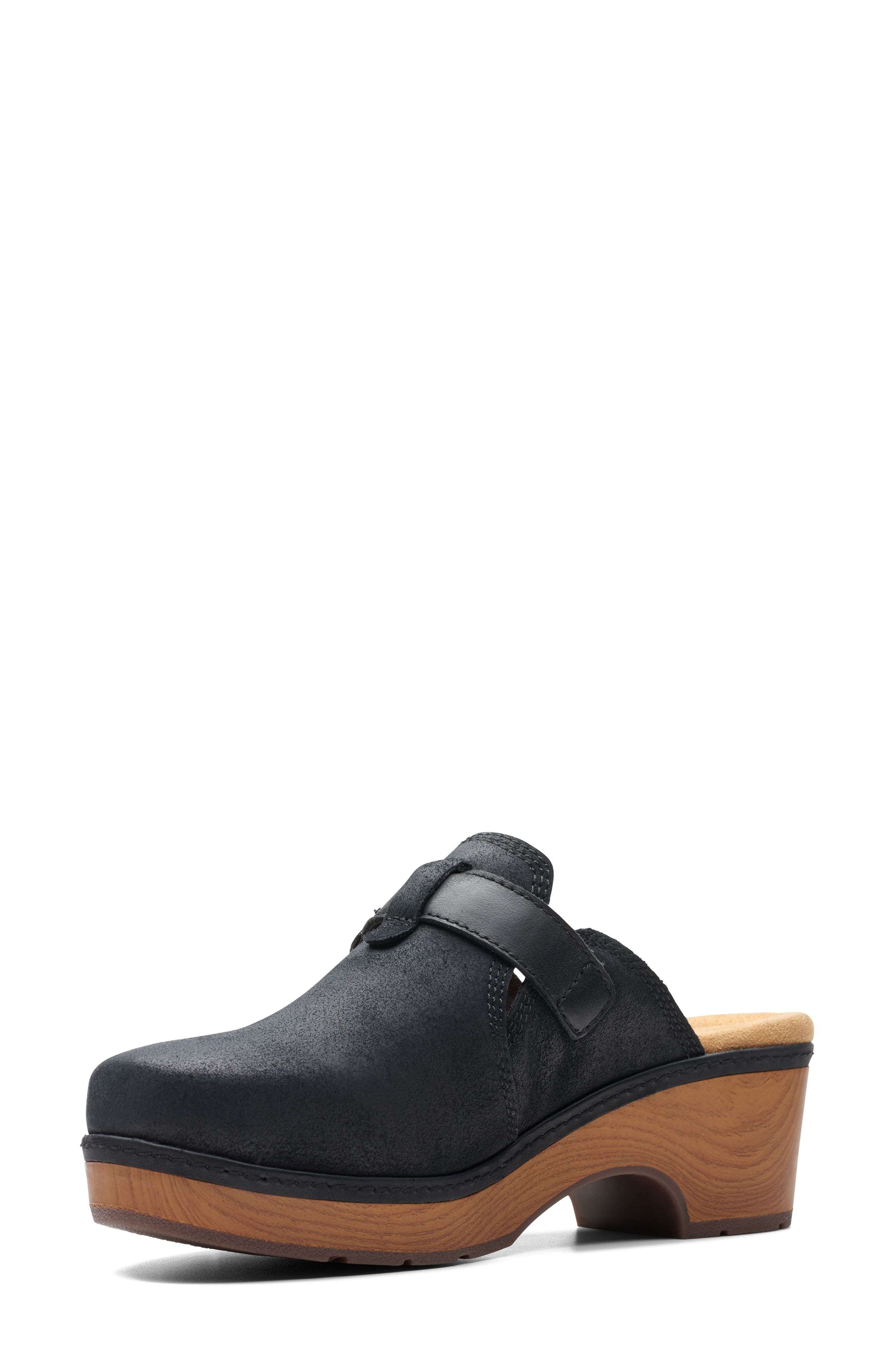 Clarks<sup>®</sup> Paizlee Nora Clog - Wide Width Available, Alternate, color, Black Suede