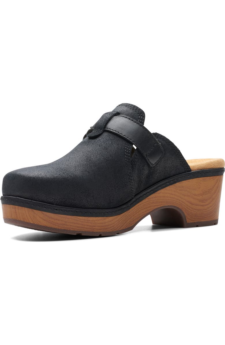 Clarks<sup>®</sup> Paizlee Nora Clog - Wide Width Available, Alternate, color, Black Suede
