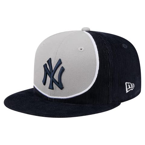 Men's New Era Navy/Gray New York Yankees Retro Split Corduroy Snapback Hat