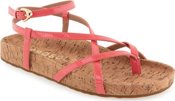 (取寄) エアロソールズ レディース  Aerosoles women Leera Coral Patent Faux Leather W Cork Aerosoles Leera Ankle Strap Flat Sandal (Women) | Nordstrom