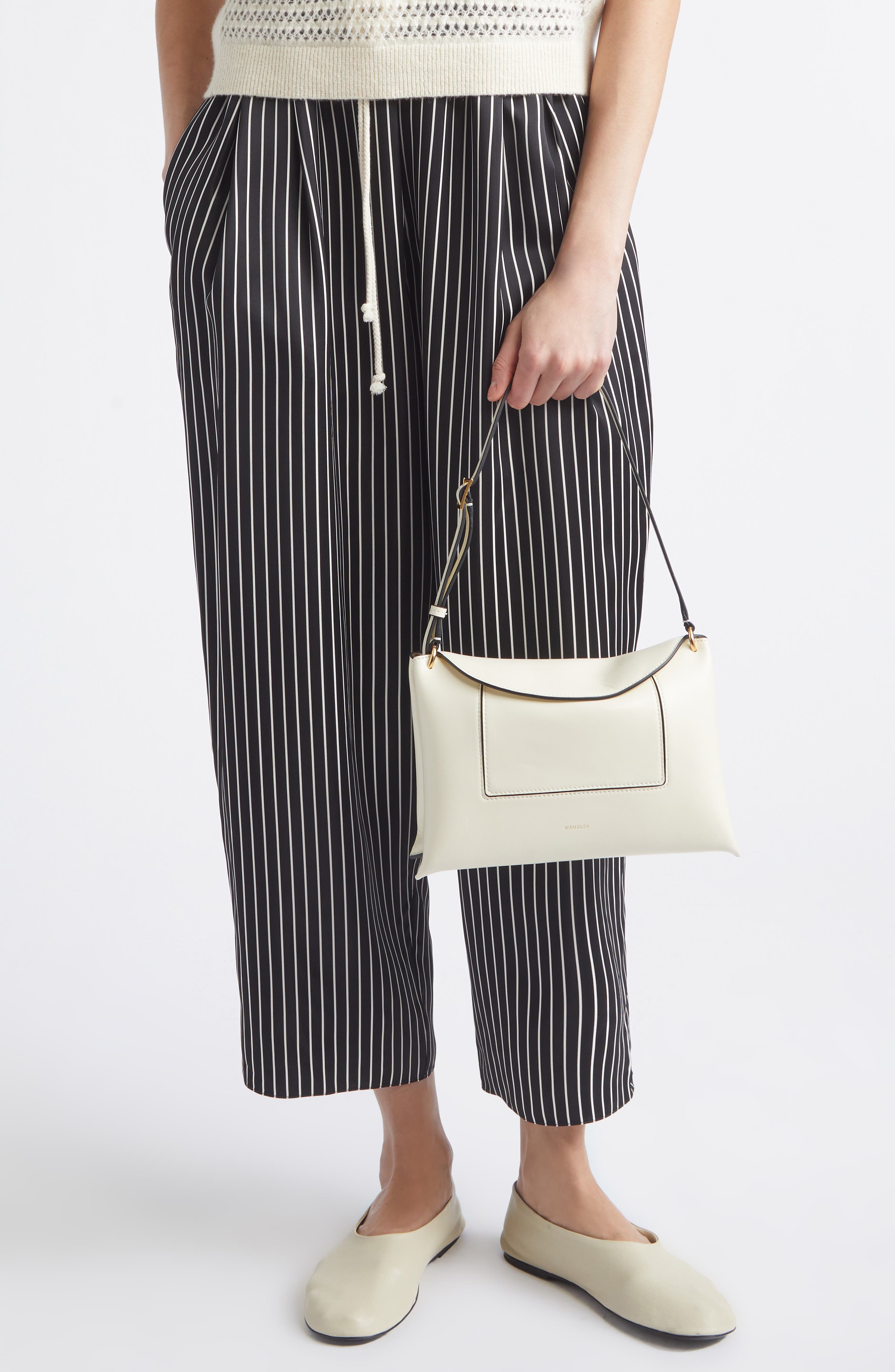Wandler Penelope Slouch Leather Crossbody Bag, Alternate, color, Cream