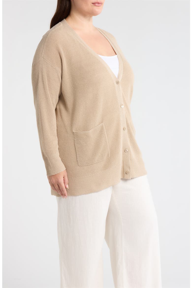 Organic Linen & Organic Cotton Cardigan, Alternate, color, UNDYED NATURAL