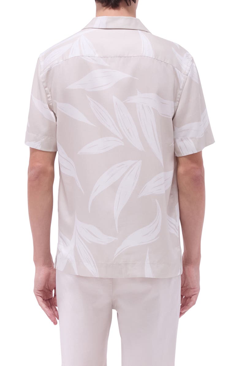 Bugatchi Jackson Leaf Print Lyocell Camp Shirt, Alternate, color,