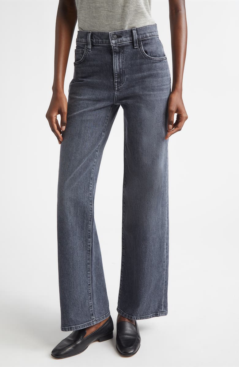 Lafayette 148 New York Wyckoff Stretch Denim Wide Leg Jeans, Main, color, Washed Slate