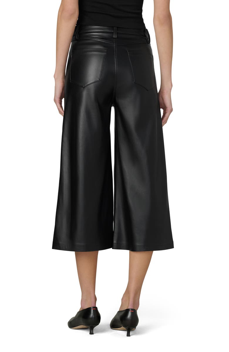 Joe's Jeans The Culotte Faux Leather Crop Wide Leg Jeans, Alternate, color, Black