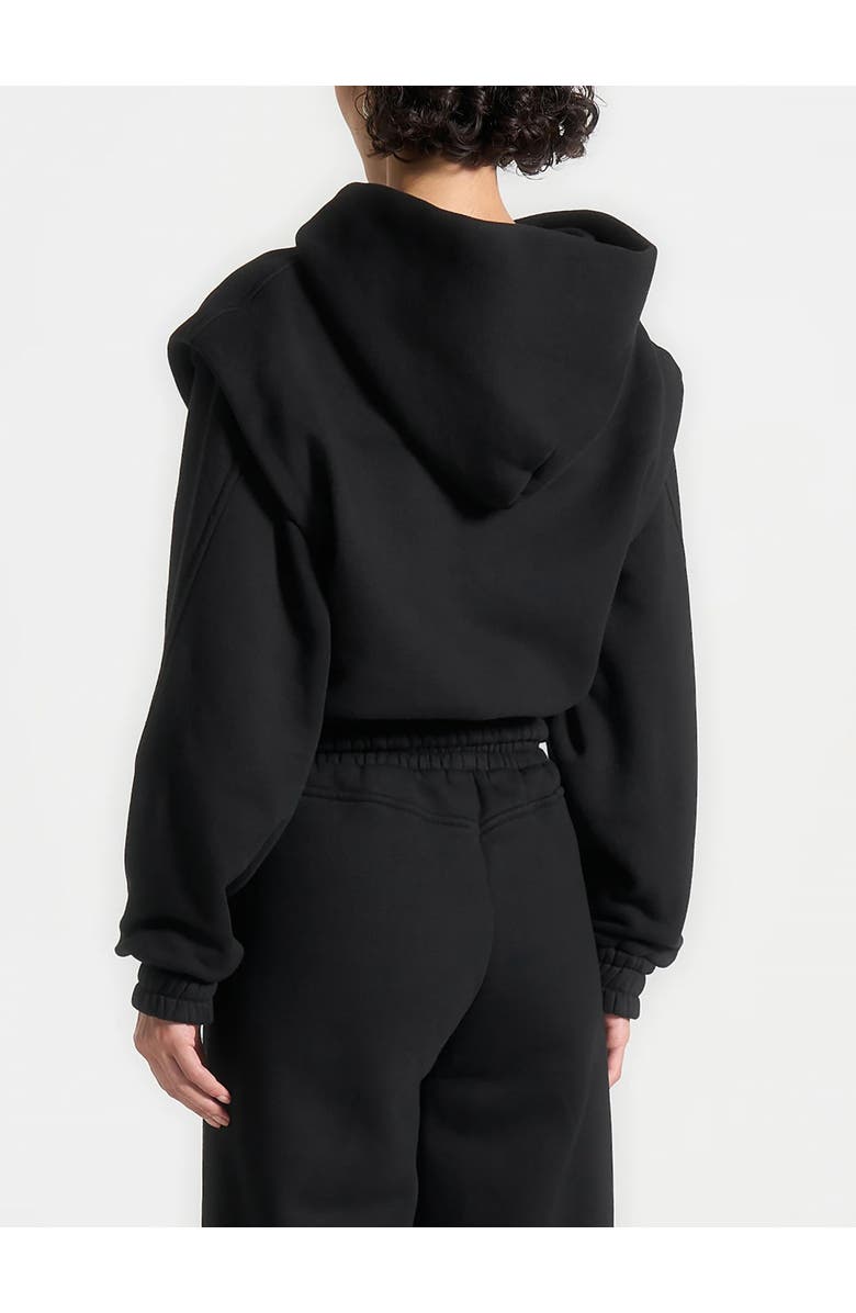 Manière De Voir Louna Wide Shoulder Zip Through Hoodie, Alternate, color, Black