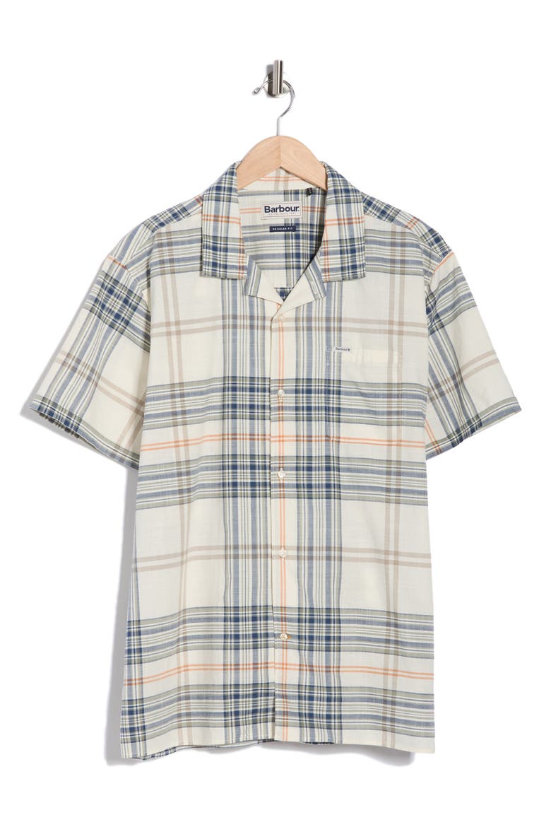 Berryfell Regular Fit Plaid Short Sleeve Button-Up Shirt, Alternate, color, WHISPER WHITE