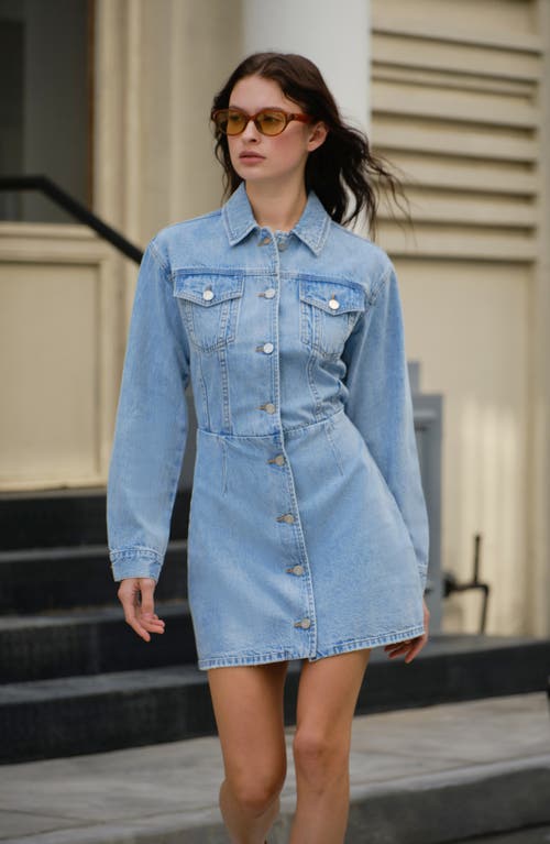 Bayeas Long Sleeve Denim Minidress In Blue