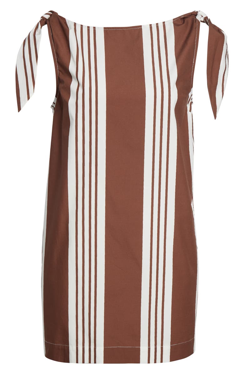 POSSE Rosie Variegated Stripe Cotton Minidress, Alternate, color, Choc Stripe