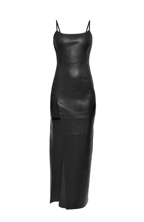 As By Df Aphrodite Stretch Leather Dress In Black