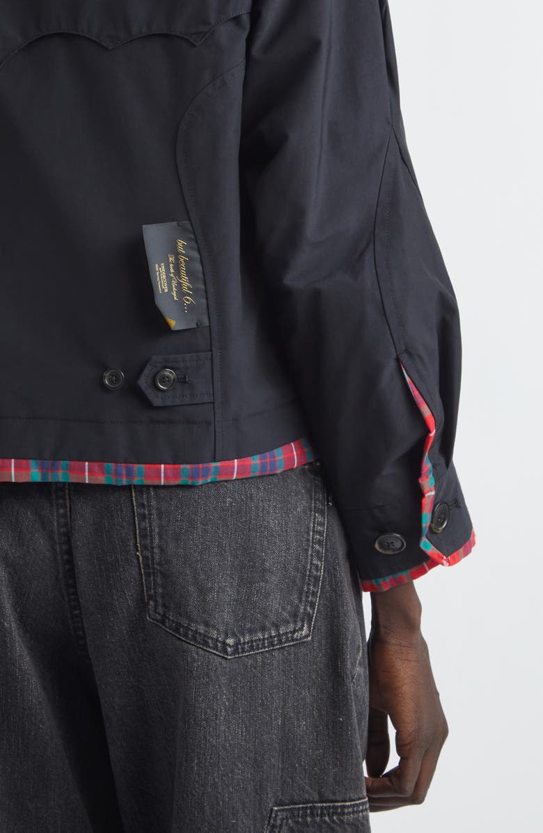 Undercover Tartan Trim Wavy Zip Jacket, Alternate, color, Dark Navy