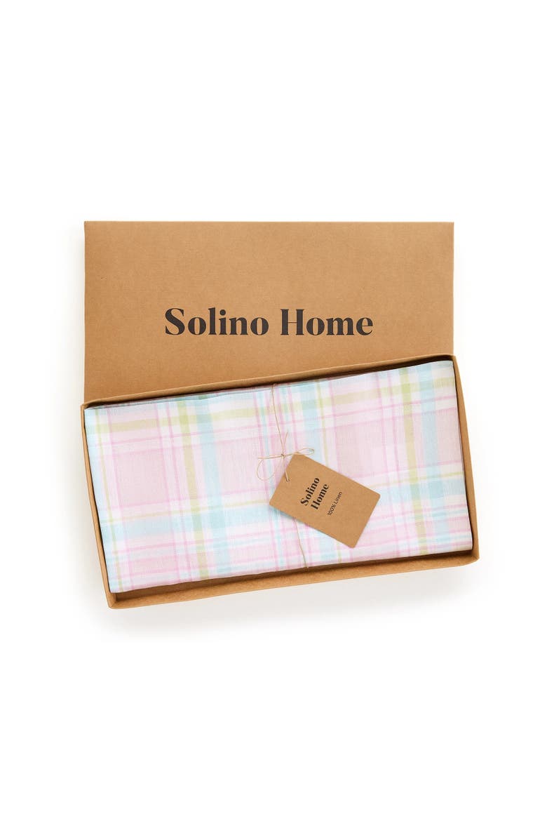 Linen Table Throw 52 x 52 Inch - Palm Beach Plaid, Alternate, color, Palm Beach Plaid