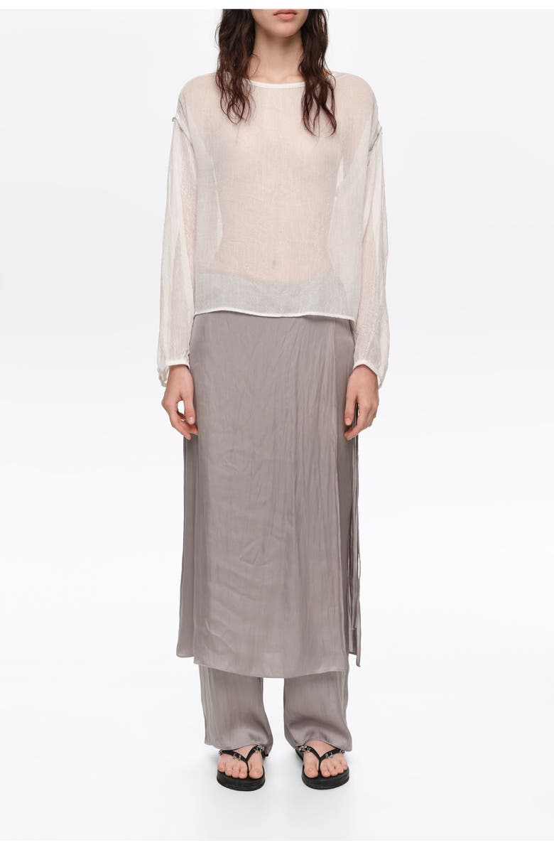 Bimba y Lola Fluid ankle length skort, Alternate, color, Silver