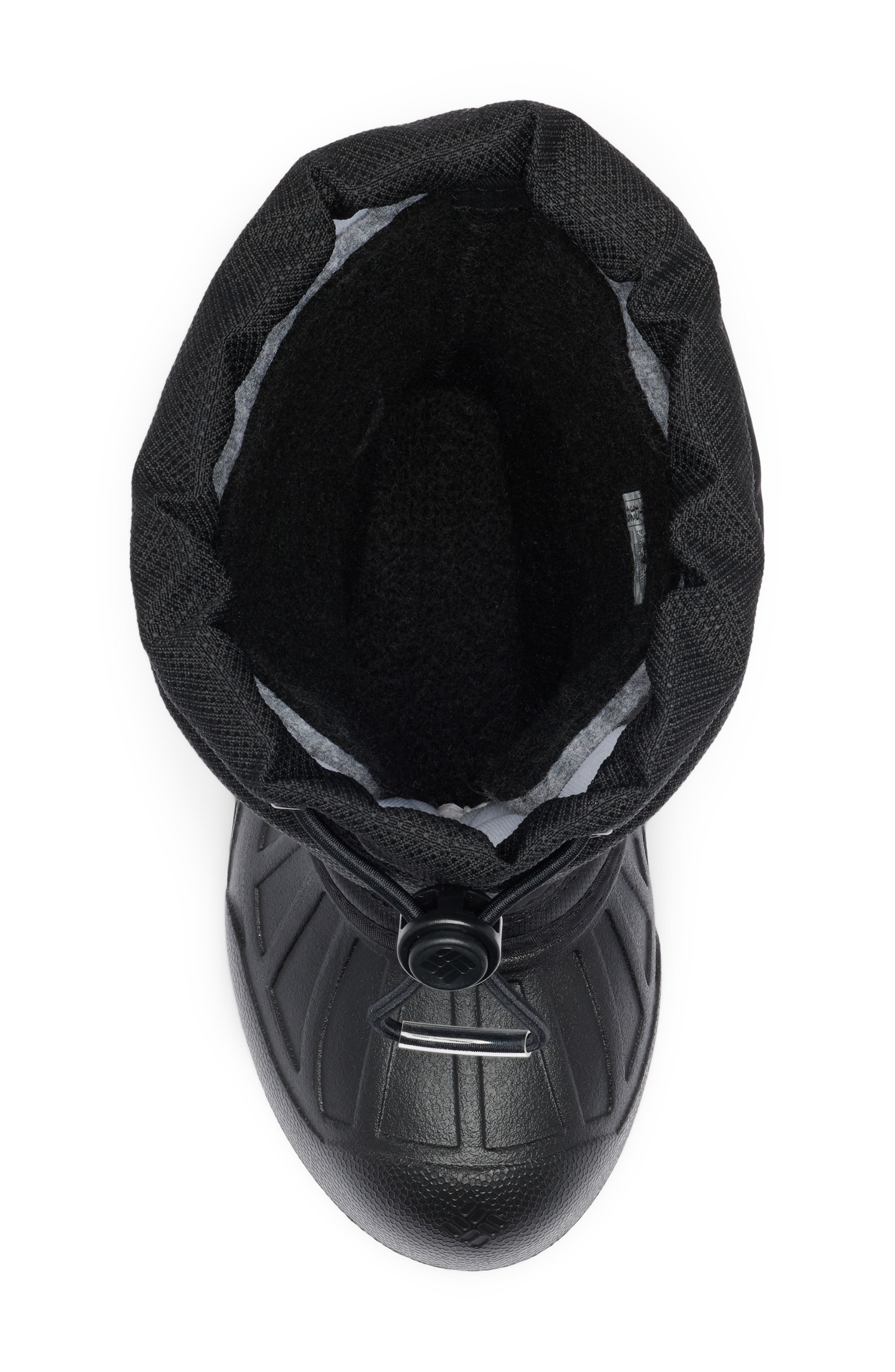 Columbia Kids' Powderbug Snowlite Waterproof Snow Boot, Alternate, color, Black/ White