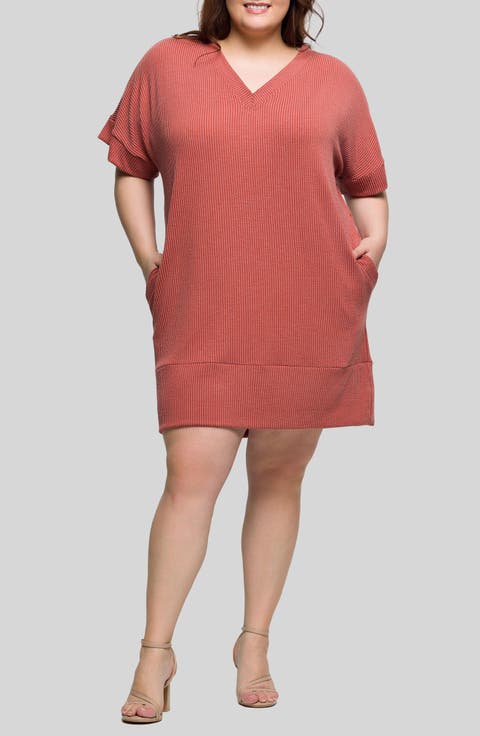 V-Neck T-Shirt Dress (Plus)