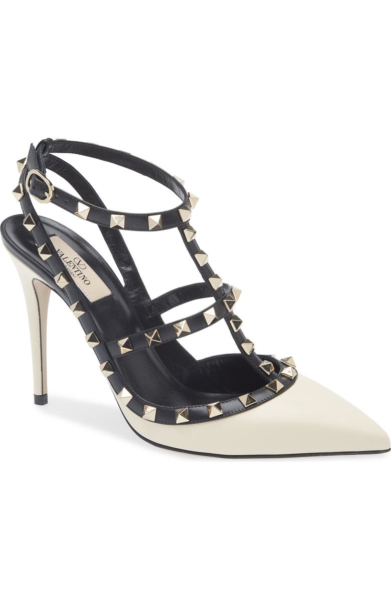Valentino Garavani Rockstud T-Strap Pointed Toe Pump, Main, color,