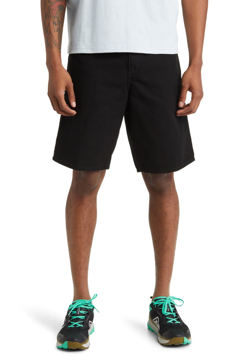 Organic Cotton Canvas Carpenter Shorts, Main, color, BLACK (RINSED)