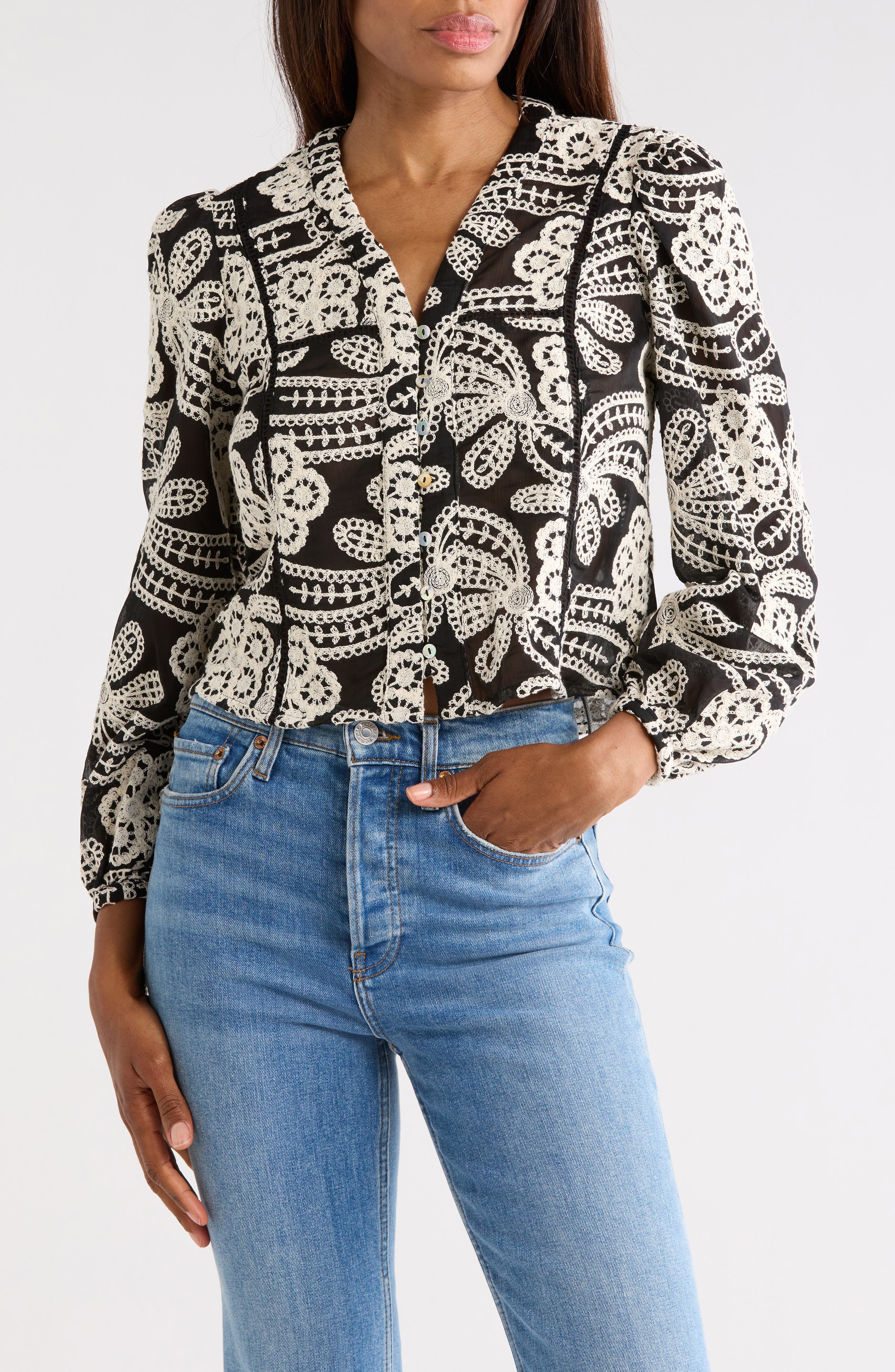 JASON WU Embroidered Buttoned Shirt