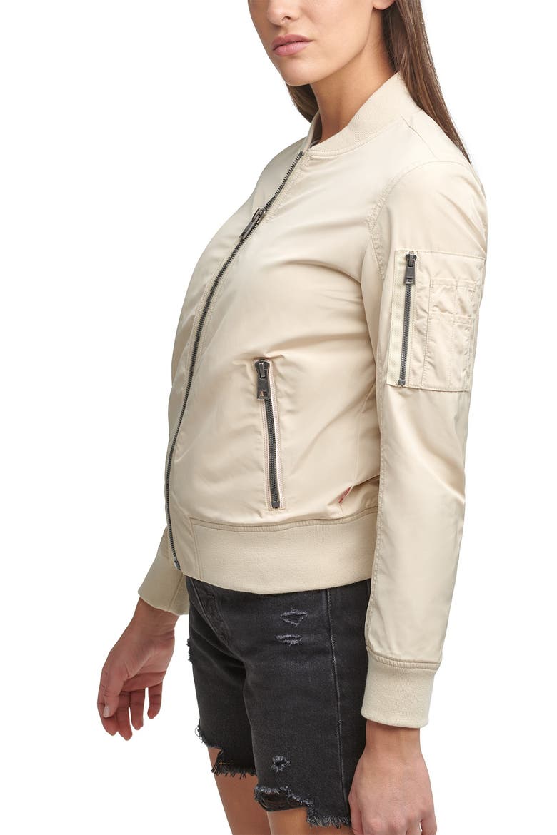 MA-1 Satin Bomber Jacket, Alternate, color, SAND