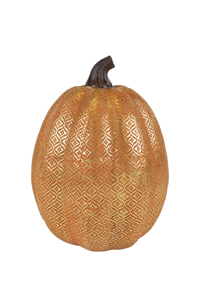 Northlight Embossed Ogee Fall Harvest Pumpkin Decoration - 9.75", Main, color, Orange