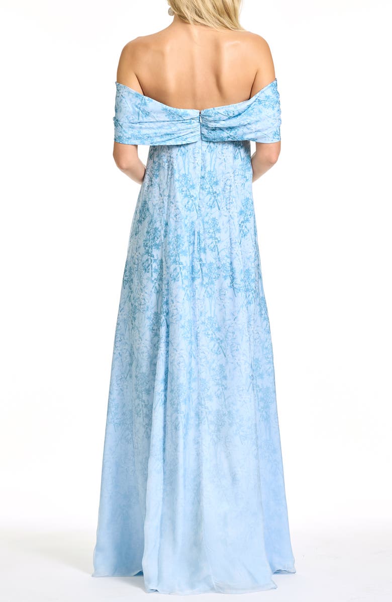 Sachin & Babi Kennedy Floral Print Off the Shoulder Gown, Alternate, color, Ceylon Bouquet