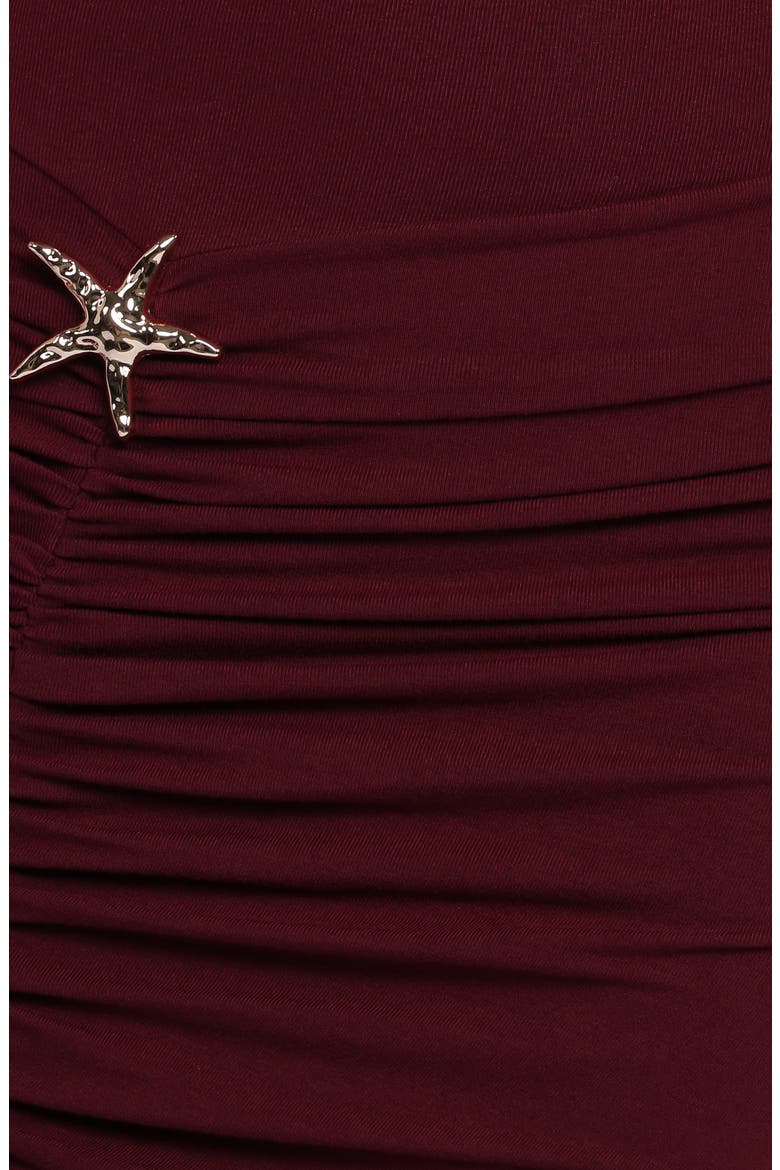 Sandara One-Shoulder Maxi Cocktail Dress, Alternate, color, BURGUNDY