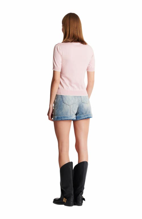 Balmain Emblème-embroidered Knit Top