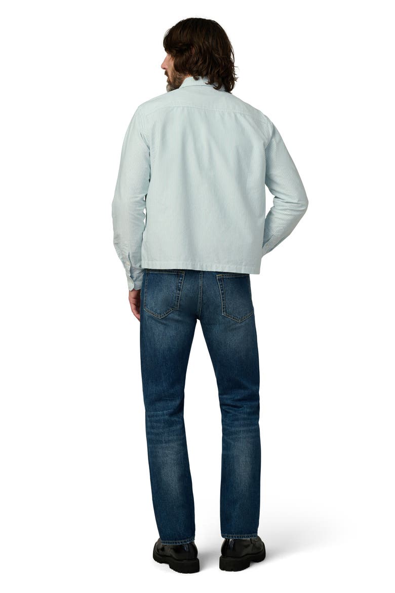 The Keanu Stripe Button-Up Shirt, Alternate, color, MALLARD GREEN