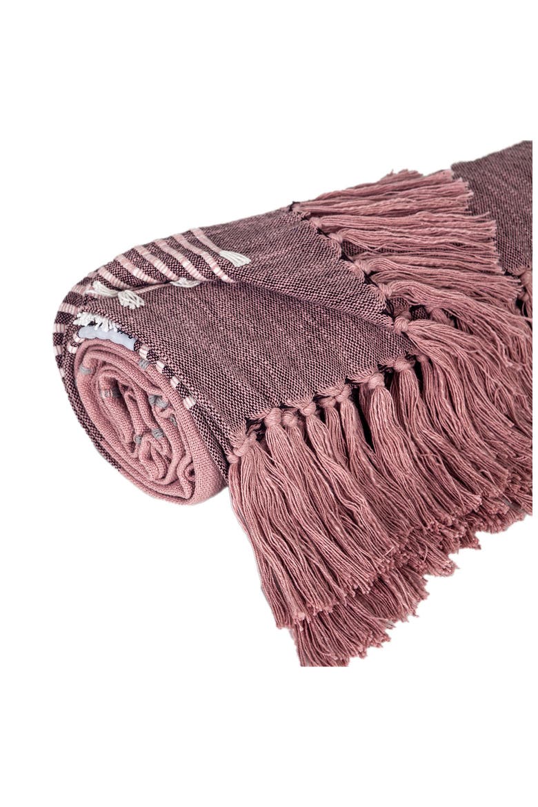 Adonia Fringe Throw Blanket, Alternate, color, PINK