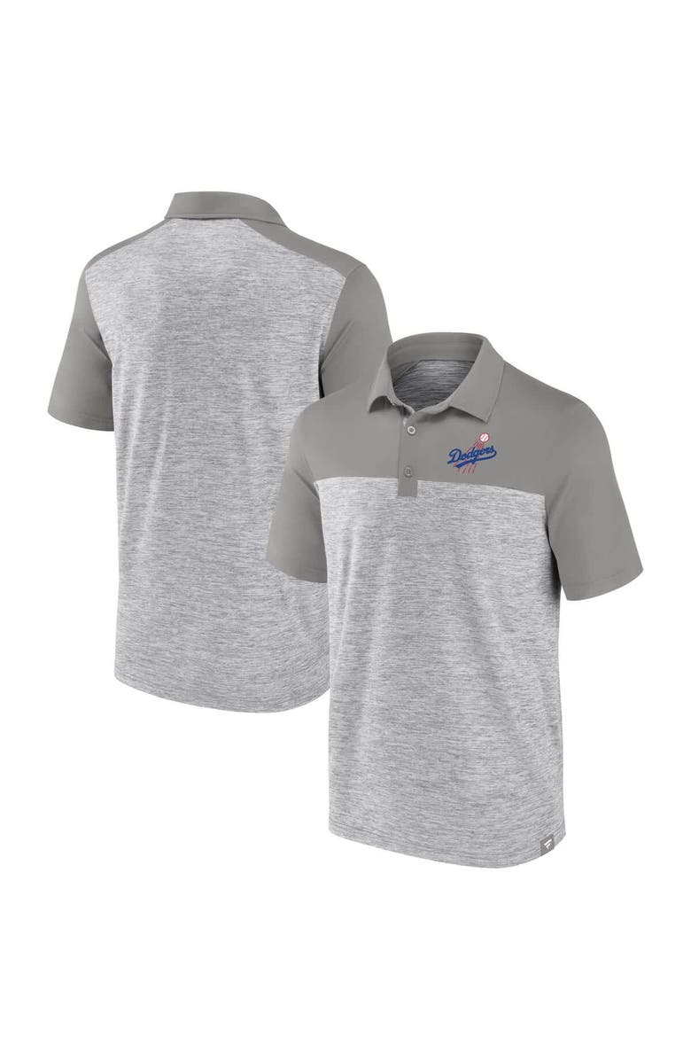 FANATICS Men's Fanatics Heather Gray Los Angeles Dodgers True Classics Avid Fan Brushed Polo, Alternate, color, Heather Gray