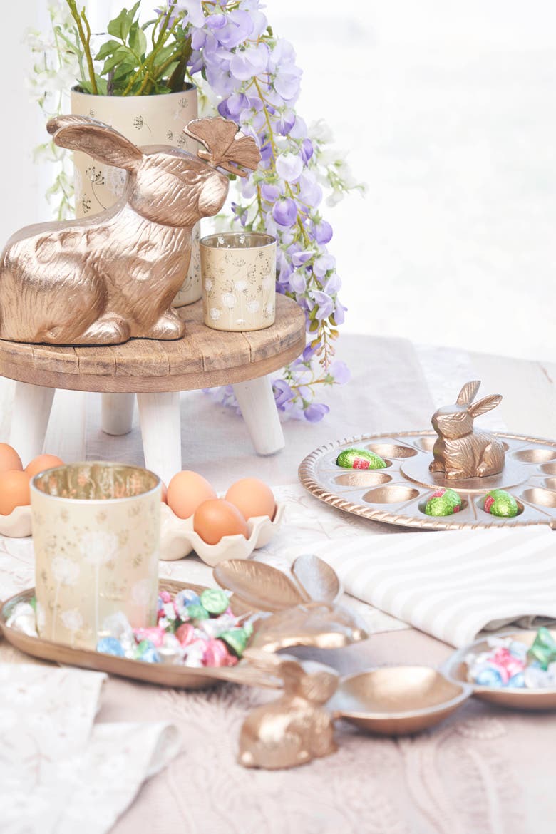 12-Section Easter Egg Decorative Stoneware Serving Platter Plate 11.75", Alternate, color, Beige