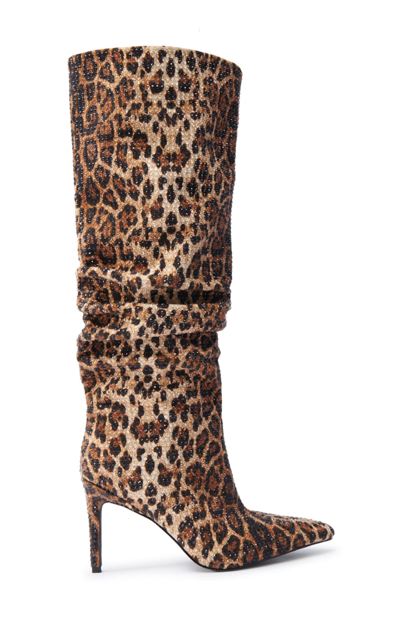AZALEA WANG Grant Pointed Toe Slouch Over the Knee Boot, Alternate, color, Brown Multi