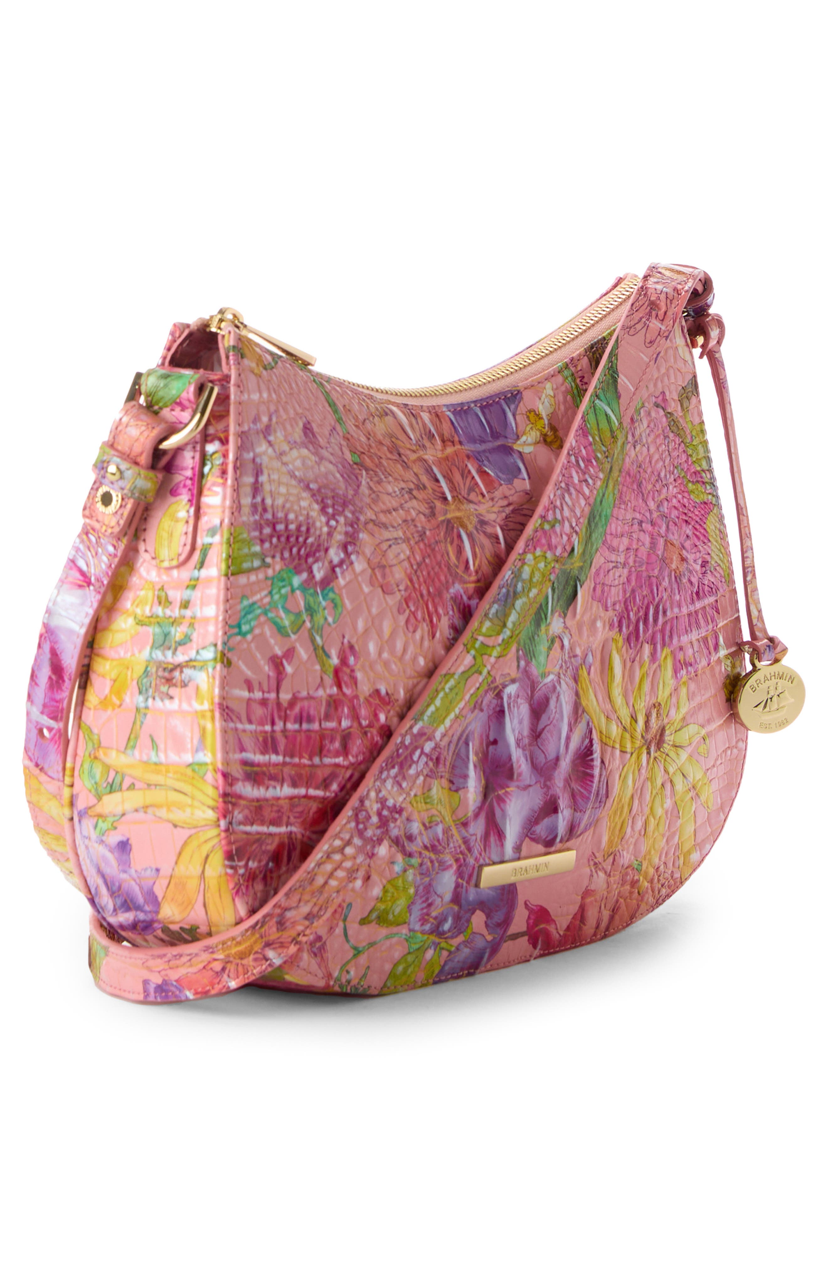 Brahmin Shayna Croc Embossed Leather Crossbody Bag, Alternate, color, 