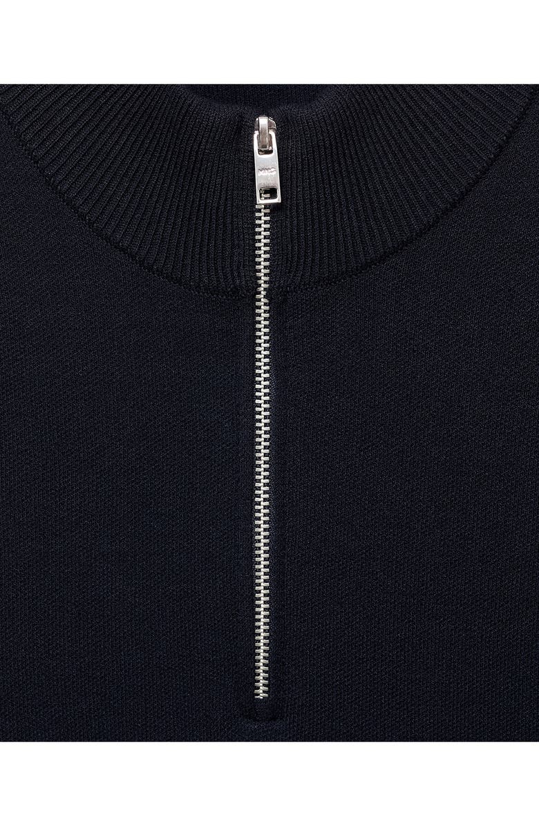 MANGO Quarter Zip Sweater, Alternate, color, Navy