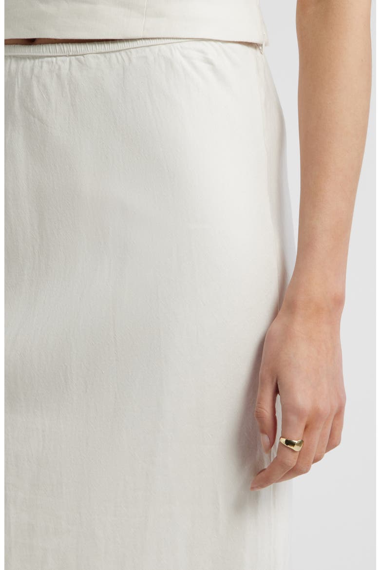 Linen Blend Midi Skirt, Alternate, color, IVORY TOFU