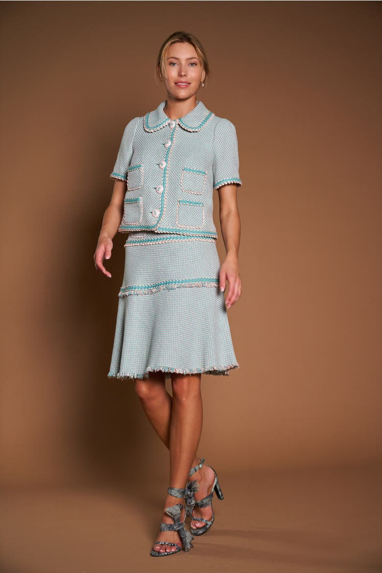 Tweed Skirk With Patch Pockets And Trimming, Alternate, color, Mint