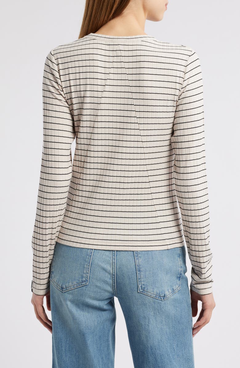 rag & bone Luca Stripe Rib Top, Alternate, color, Ivory Multi