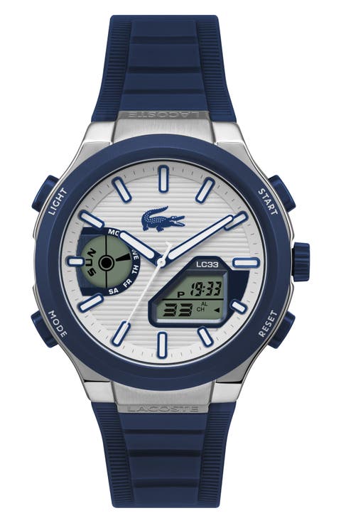 LC33 Analog-Digital Silicone Strap Watch, 44.8mm