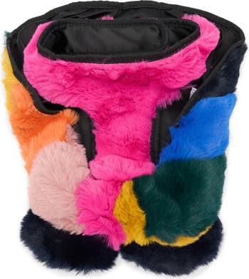 Rainbow Faux Fur Dog Coat