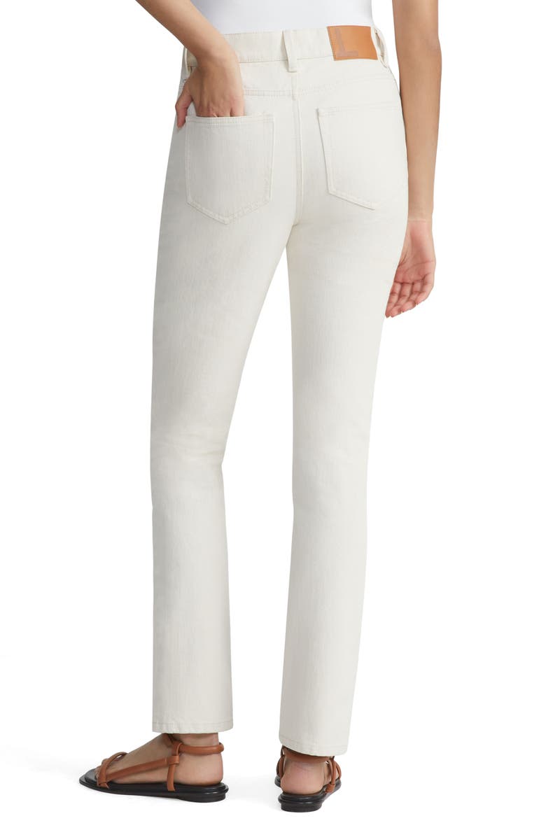 Lafayette 148 New York Reeve High Waist Ankle Straight Leg Jeans, Alternate, color, Washed Ecru