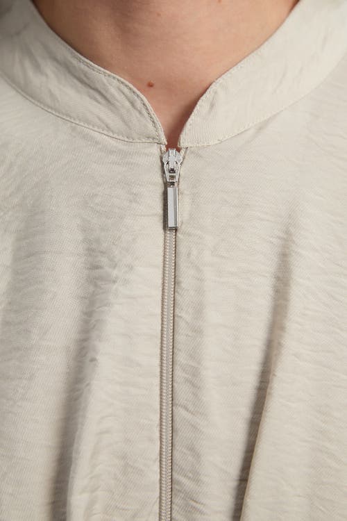 Karen Millen Pleated Detail Woven Jacket In Neutral